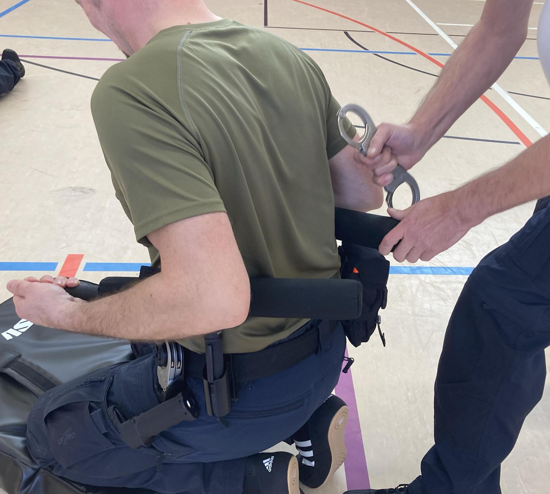 Tactical handcuffing training as part of our Officer Safety seminars